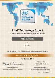 PC Care - Intel Technology Expert Certificate - Technical & Integration