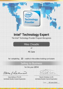 PC Care - Intel® Technology Expert - Selling to Business Certificate