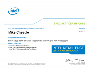 PC Care - Intel Specialty Certificate - Core M Processors