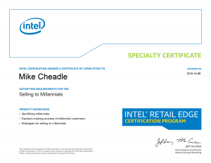 PC Care - Intel Specialty Certificate - Selling to Millennials